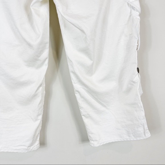 Armani Exchange White Capris Logo Big Pocket Size2 - Picture 11 of 16